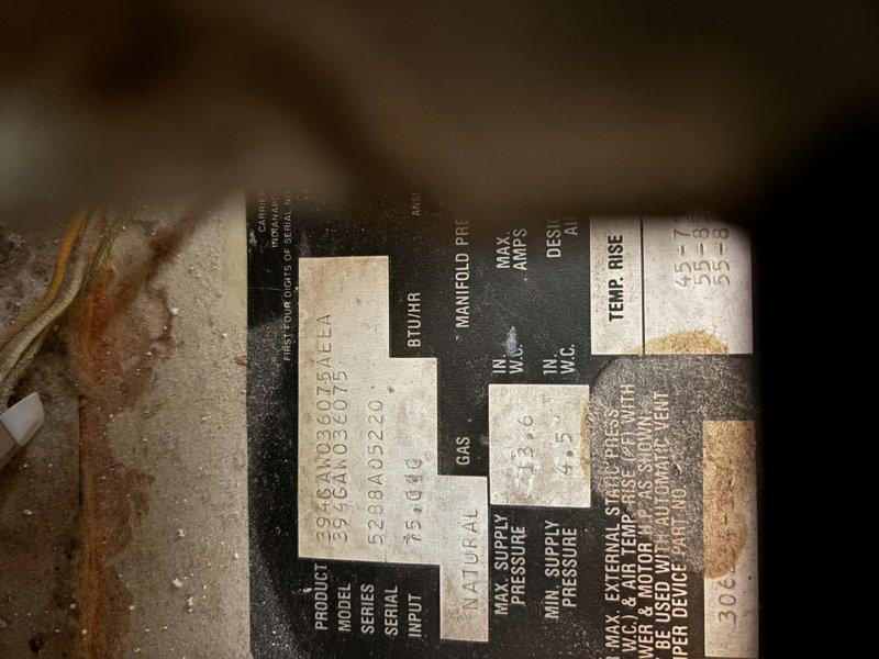 Completed annual heating maintenance on 16-year-old furnace system. Performed standard inspection of blower assembly, verified proper operation of squirrel cage fan and motor components, documented equipment specifications from manufacturer's data plate, and captured condition photos of blower wheel and unit identification information for service records.