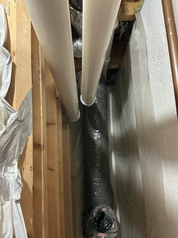 Responded to follow-up service call regarding potential disconnection of furnace air intake pipe by previous technician. Upon inspection, verified all combustion air piping and flexible ductwork connections were properly secured and intact. Confirmed furnace intake and exhaust PVC pipes were correctly installed with appropriate clamps and seals. System operational with no issues detected.
