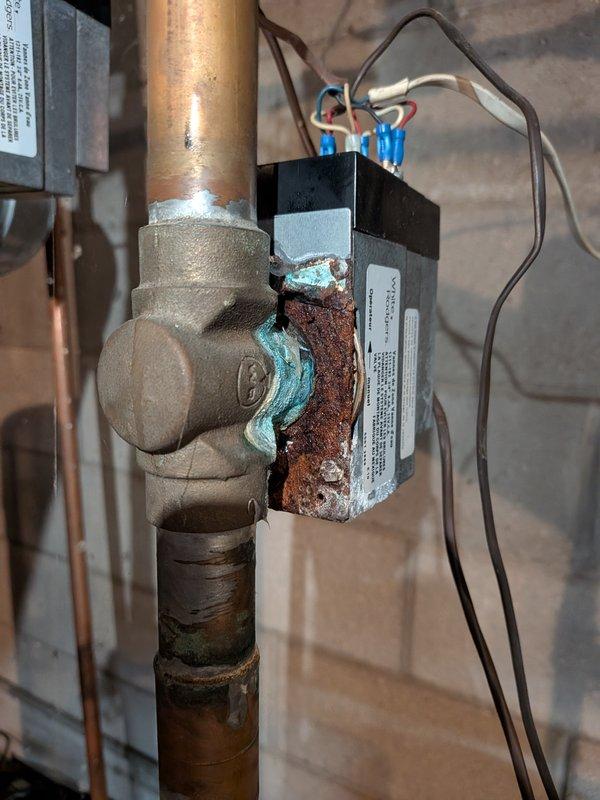 Completed annual heating maintenance on 18-year-old Lennox heating system. Performed comprehensive combustion analysis using Fieldpiece analyzer, confirming proper oxygen levels and combustion efficiency within acceptable parameters. Documented significant rust and corrosion on solenoid valve assembly and mounting bracket, indicating moisture exposure and age-related deterioration that should be monitored for potential future replacement.