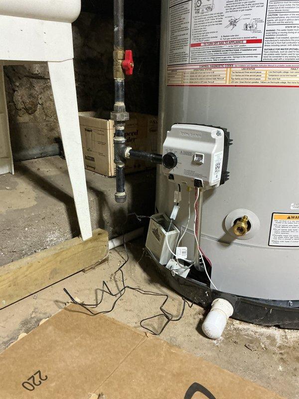 Returned to property to complete quoted repair on residential water heater. Successfully replaced faulty gas valve assembly with new unit, reconnected all gas piping connections, and performed leak testing to verify system integrity. Removed old gas valve components and related hardware from service. System restored to proper operation with all safety controls functioning correctly.