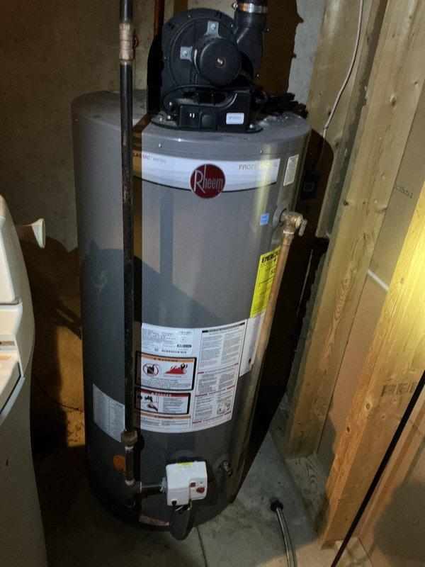 Responded to service call for Rheem Professional water heater experiencing insufficient hot water production and intermittent shutdowns with three-flash LED fault code. Upon arrival, inspected unit and observed corrosion on inlet piping. Diagnosed three-flash code indicating pressure switch failure in open position per manufacturer diagnostic chart. Evaluated system operation, documented equipment condition with photographs, and assessed control module functionality. Provided customer with findings and recommended repair options to restore proper hot water delivery and resolve recurring fault condition.
