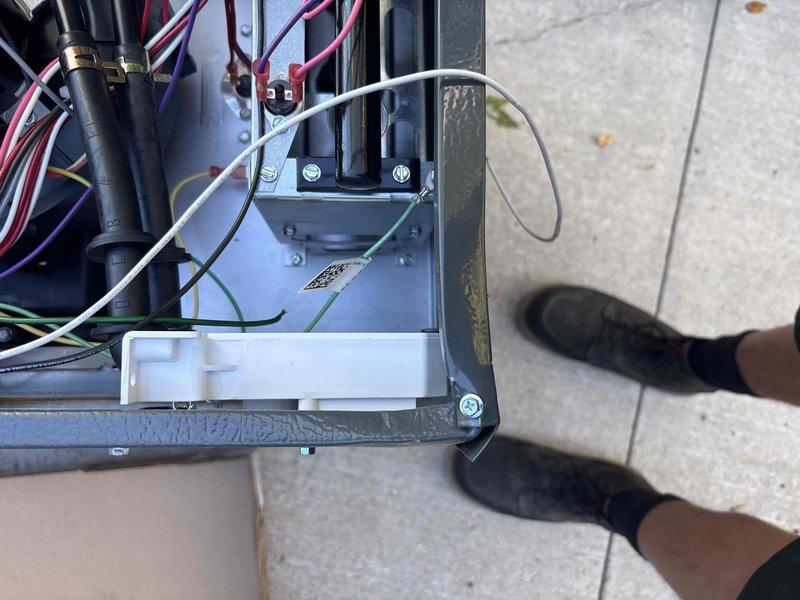 Completed full furnace installation at residential property. Installed new furnace unit with electrical control panel, wiring connections, and capacitor assembly. All electrical components properly terminated, system tested and verified operational upon completion.