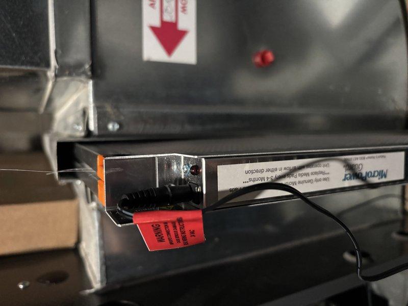 Completed warranty replacement of 20x25 MicroPower Guard unit on HVAC system. Accessed internal components, removed failed unit, installed new MicroPower Guard assembly, verified proper electrical connections and operational functionality, and restored equipment to service.