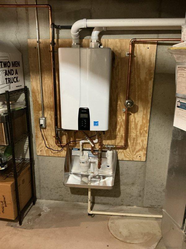 Completed comprehensive tankless water heater tune-up service on a Navien unit scheduled for preventive maintenance prior to warranty expiration in November 2026. Performed standard maintenance protocol including descaling flush, inlet filter cleaning, igniter inspection, and verification of all operational parameters. Unit tested and confirmed functioning properly with all components within manufacturer specifications.