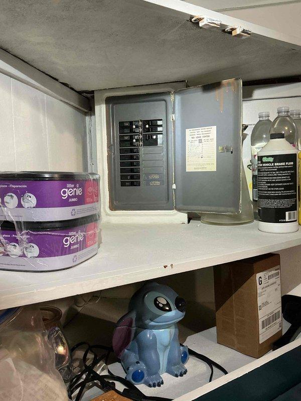 Performed an on-site estimate for replacement of an approximately 24-year-old outside AC condensing unit at a 900 sq ft single-family home; no operational symptoms, damage, or urgency were reported. Documented the exterior electric meter and conduit, noting heavily cracked and peeling paint on the conduit, and photographed the interior electrical load center (breaker panel) to assess the electrical supply serving the system. Estimate options were reviewed for the homeowner, who is currently gathering quotes.
