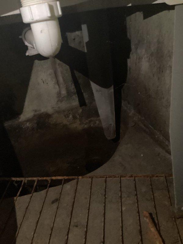 Evaluated the basement for installation of a drain serving a customer-supplied utility sink and washer, with no existing plumbing at the proposed location. Inspected the existing sewer stack and cleanout, noting heavy soiling and moisture at the slab, and assessed routing for a new drain connection to the stack. Documented site conditions and field measurements to prepare the estimate for the proposed drain installation.