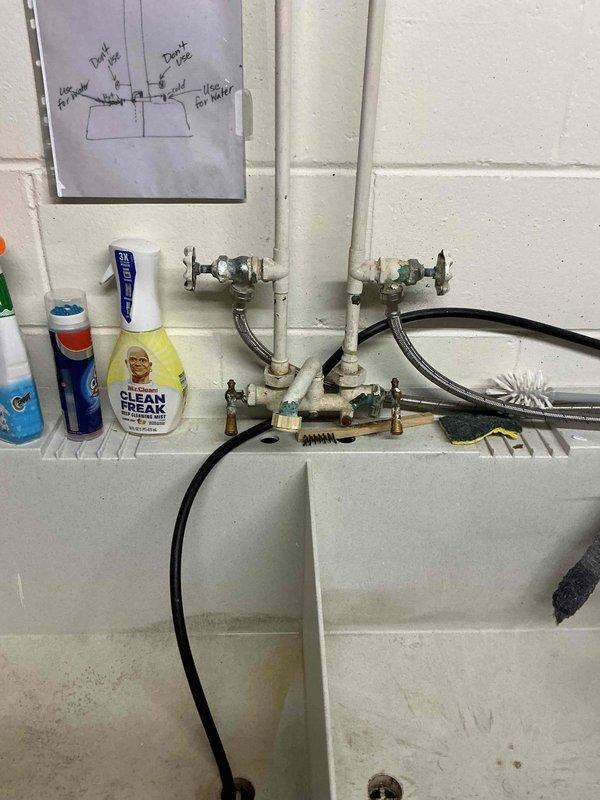 Repaired slow leaks at two faucets, a main floor bathroom faucet and a laundry room utility sink faucet. Inspected the laundry room valve and faucet assembly, which showed corrosion and wear at the joints, then serviced both fixtures to eliminate the leaks. Verified proper operation and confirmed no remaining leaks.