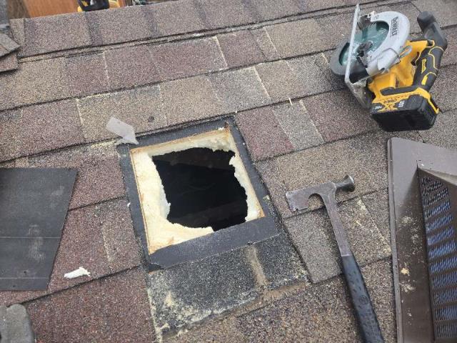 We installed a new roof vent to address the customer's concerns about a leak. The issue was actually condensation caused by inadequate attic ventilation. Our solution improved airflow and resolved the problem.