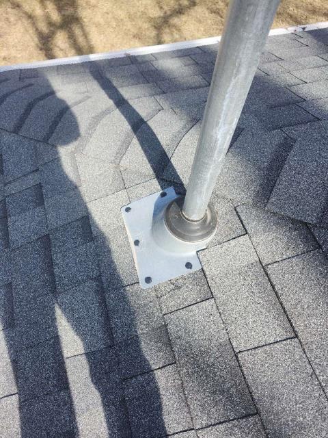 We addressed a roof leak by removing and replacing the power mast pole and eye bolt. Additionally, we removed and installed a new kitchen hood roof vent, ensuring a secure and leak-free installation.