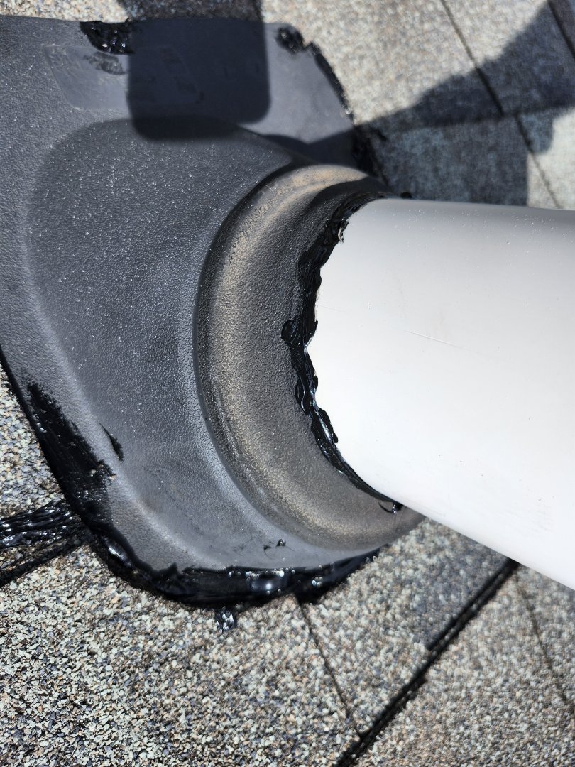 Recently, I inspected a property where the owner noticed staining on their ceiling in the master bathroom, originating from the shower. Upon climbing onto the roof, I identified a leak in the PVC flashing. I promptly sealed the area to prevent further damage. Following this, I performed a quick repair and refreshed the roof, ensuring it was in excellent condition. The property owner can now enjoy a leak-free environment with a roof that looks and functions perfectly.