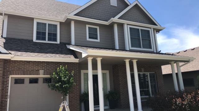 On this home in Clive, IA, we completed a full roof replacement, removing the old shingles and installing high-quality new materials for lasting durability and protection against the elements.