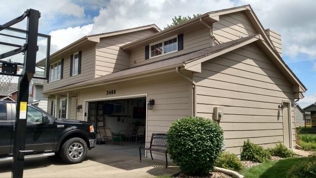 We completed a full roof replacement in West Des Moines, IA, removing the old roofing materials, inspecting the decking, and making necessary repairs before installing new shingles. Our team focused on proper installation and secure coverage to leave the home with a refreshed appearance and lasting protection against the elements.