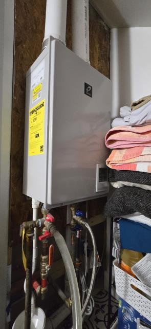 Flushed tankless water heater.