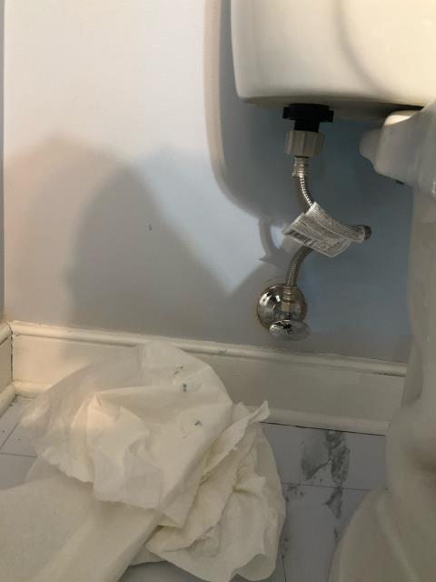 Replaced shut off valve on toilet.