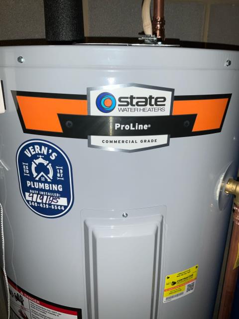 Installed water heater.