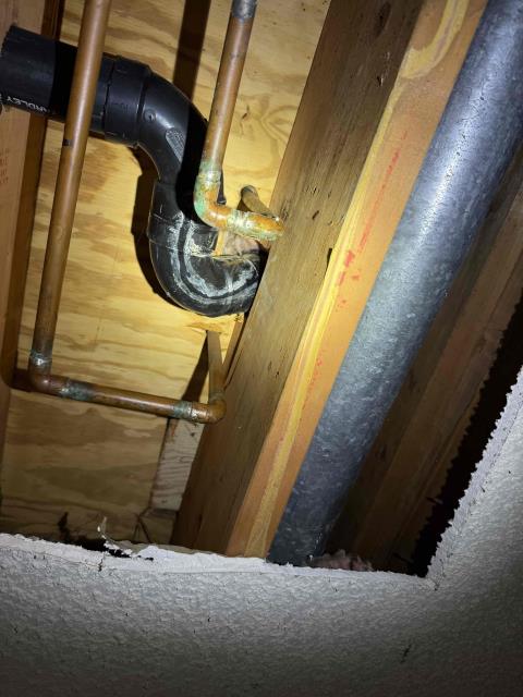 Estimate to repair leaking drain line.