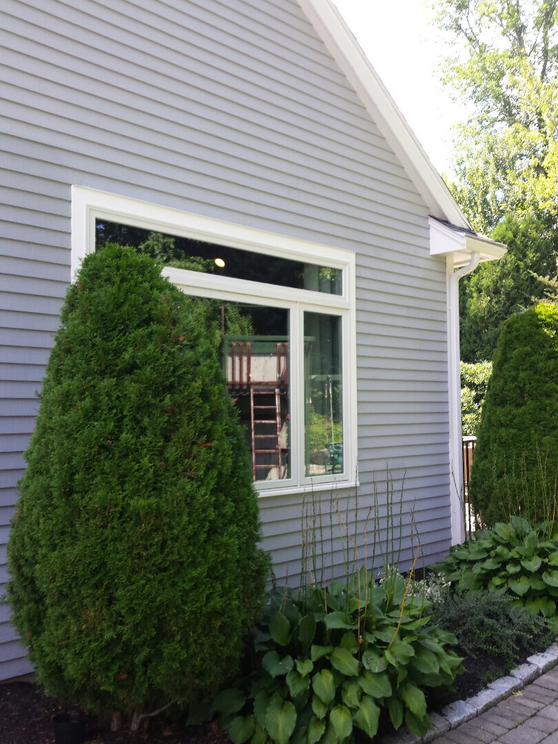 Shrewsbury, MA - Renewal by Andersen of Boston fixing some siding and casings Shrewsbury, MA - Renewal by Andersen of Boston fixing some siding and casings