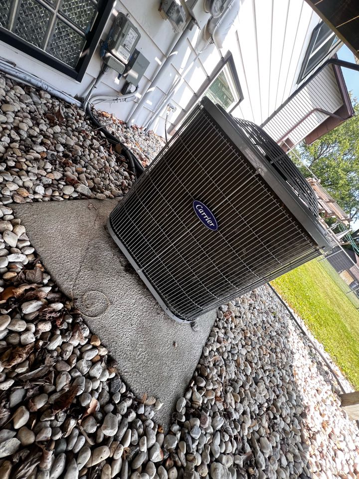 Palatine, IL - Performing annual ac clean & check. Taking temp drop. Taking voltage readings. Palatine, IL - Performing annual ac clean & check. Taking temp drop. Taking voltage readings.