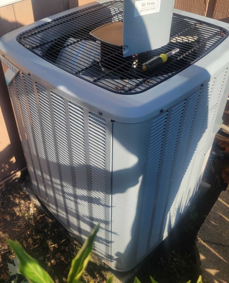 Schaumburg, IL - Performing the annual testing and cleaning of the air conditioning system. Testing it's operation and running efficiency. Then Cleaning the outdoor unit. Schaumburg, IL - Performing the annual testing and cleaning of the air conditioning system. Testing it's operation and running efficiency. Then Cleaning the outdoor unit.