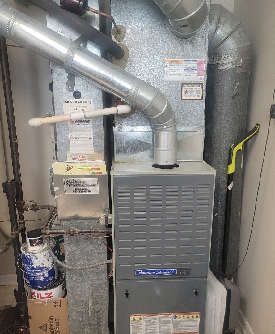Schaumburg, IL - Performing the annual recommended preventive maintenance on the furnace and humidifier.  Changing the air filter. Testing the equipments efficiency and safety to help have a breakdown free heating season. Schaumburg, IL - Performing the annual recommended preventive maintenance on the furnace and humidifier.  Changing the air filter. Testing the equipments efficiency and safety to help have a breakdown free heating season.
