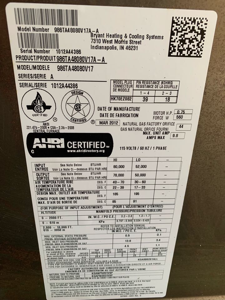 Wheaton, IL - Bryant furnace tune up with humidifier and filter  Wheaton, IL - Bryant furnace tune up with humidifier and filter