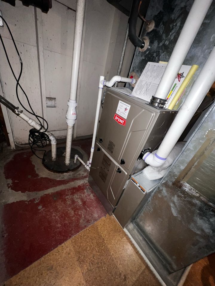 Des Plaines, IL - Performing annual furnace clean & check. Cleaning out drain trap. Replacing air filter & humidifier pad.  Des Plaines, IL - Performing annual furnace clean & check. Cleaning out drain trap. Replacing air filter & humidifier pad.