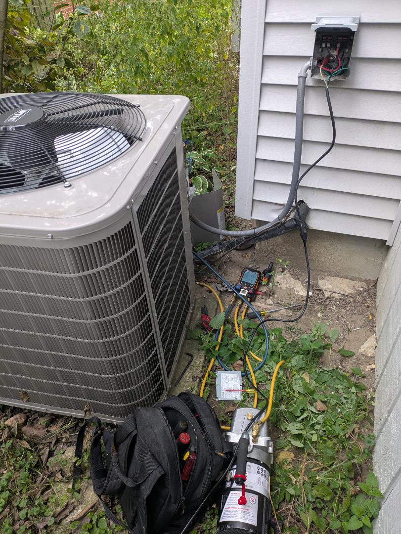 performing leak test for air conditioner, and also did a furnace and humidifier maintenance 