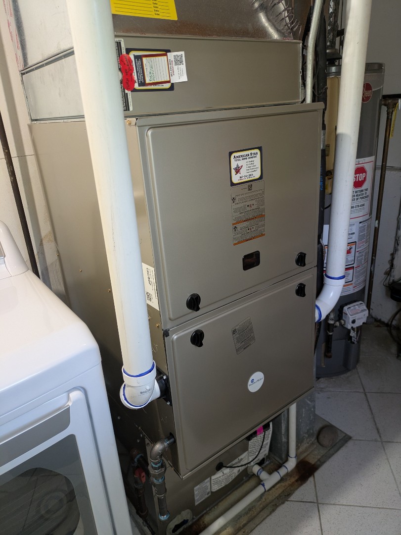 Hoffman Estates, IL - performing maintenance on a high efficiency weather Maker furnace  Hoffman Estates, IL - performing maintenance on a high efficiency weather Maker furnace