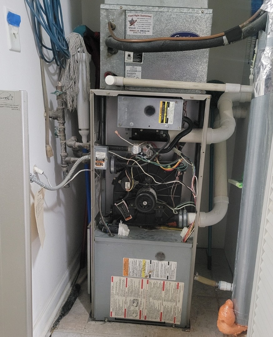 Roselle, IL - Cleaning and testing the older high efficient Carrier gas furnace. Checking the equipments safety and reliability. Making recommendations on how to improve comfort and air quality in the home. Roselle, IL - Cleaning and testing the older high efficient Carrier gas furnace. Checking the equipments safety and reliability. Making recommendations on how to improve comfort and air quality in the home.