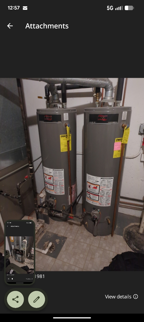 performing maintenance on a Bryant system and pricing out new water heater options 