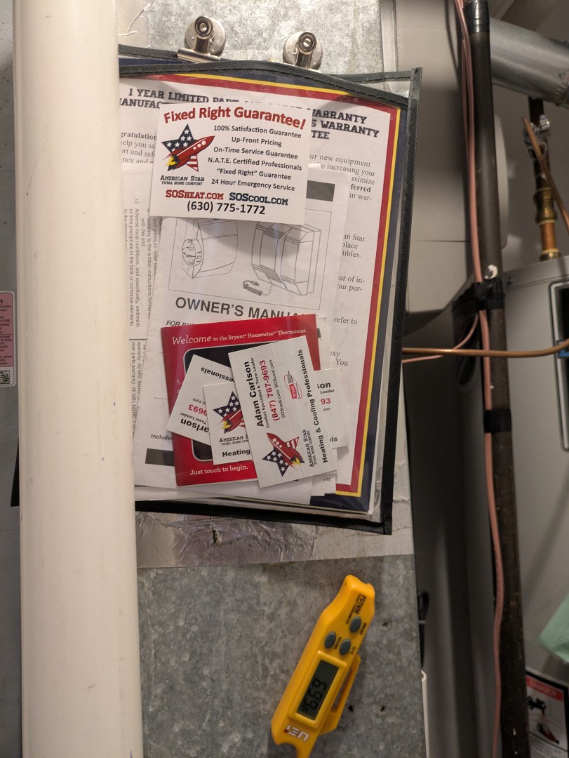 performing maintenance on a high efficiency Bryant system and large fan powered humidifier 