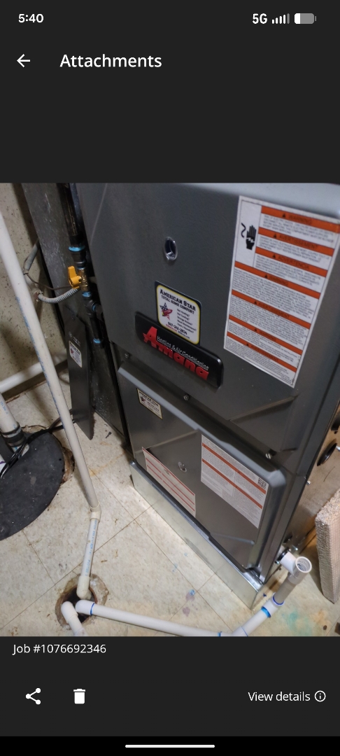  performing maintenance and doing a commissioning on a brand new high efficiency Amana furnace 