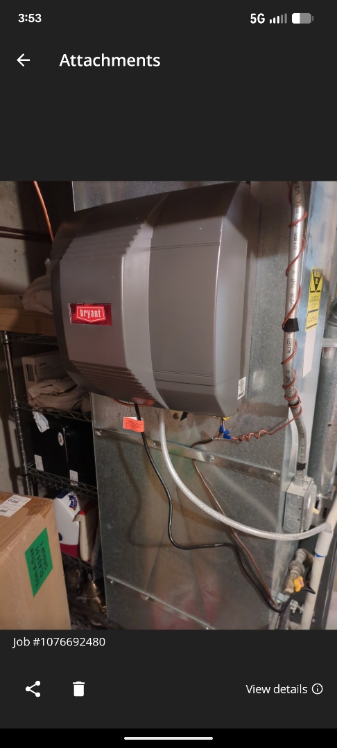 installing a new large fan powered humidifier, and performing a tune up on a Goodman furnace 