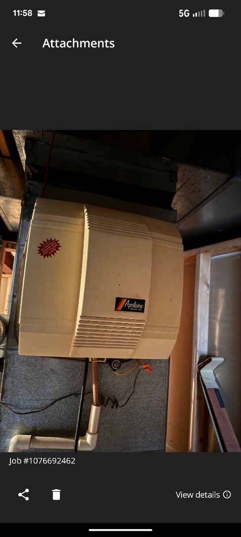 replacing two large fan powered humidifiers, installing wiring and testing 