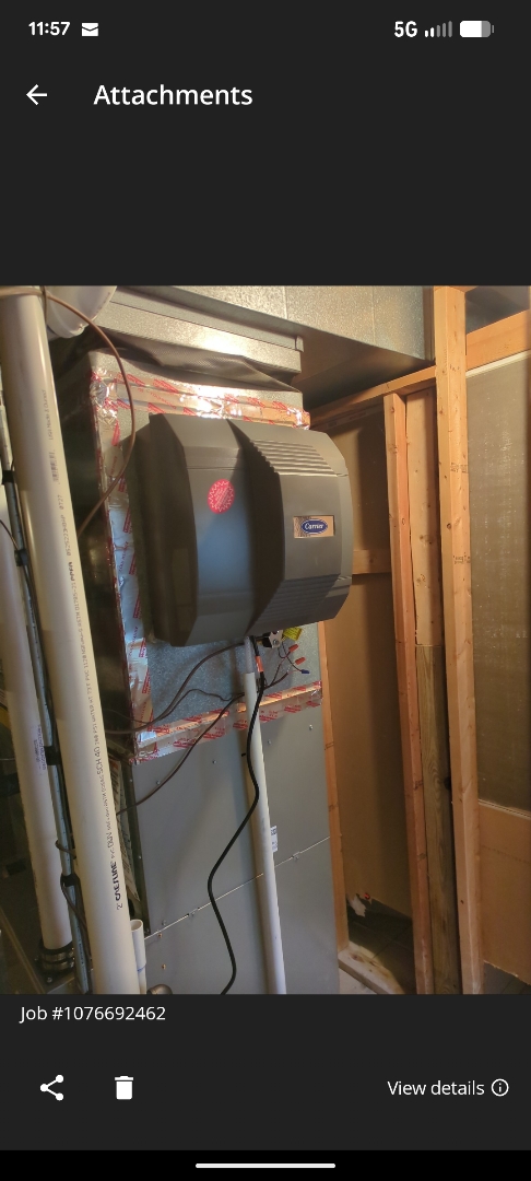 replacing two large fan powered humidifiers, installing wiring and testing 
