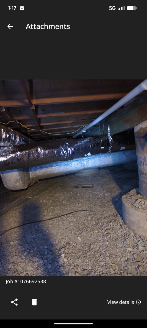 replaced bad ductwork in crawl space 