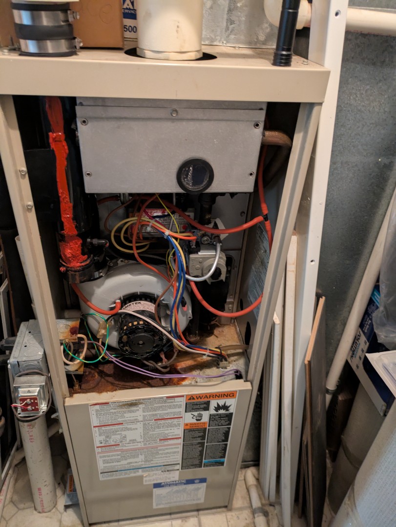 repairing blower on old Lennox furnace 