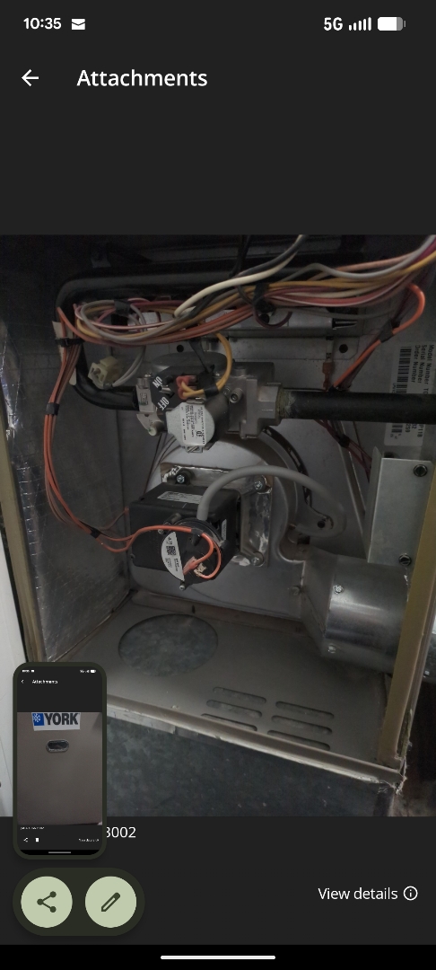 performing maintenance on an York down flow furnace and recommending super duct cleaning 