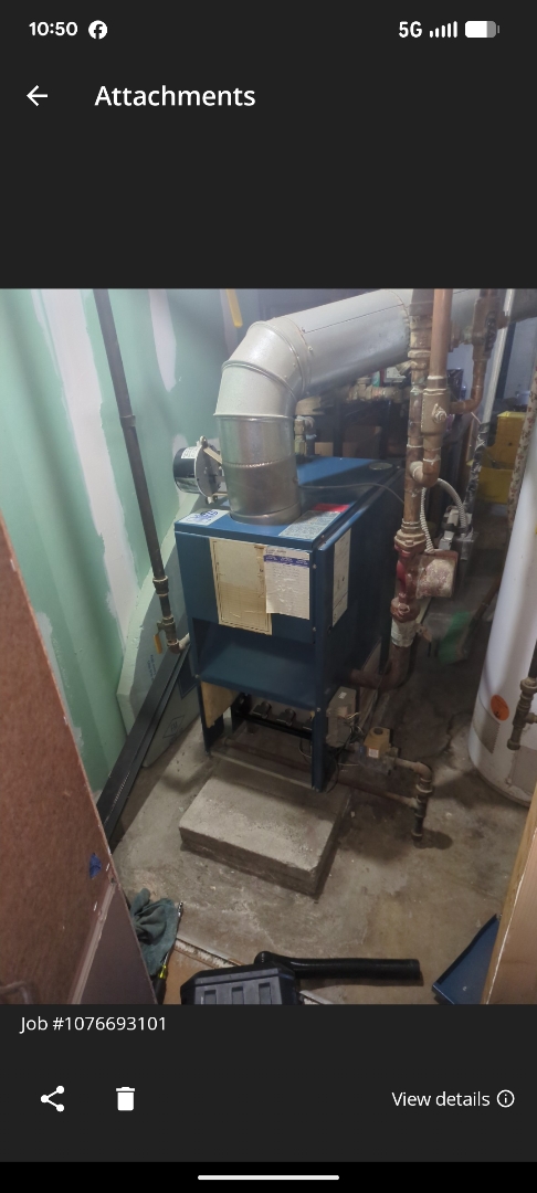 performing maintenance on a Burnham hot water boiler, and making recommendations 