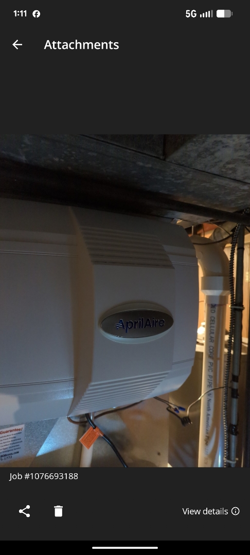 replacing bad fan powered humidifier, and testing 