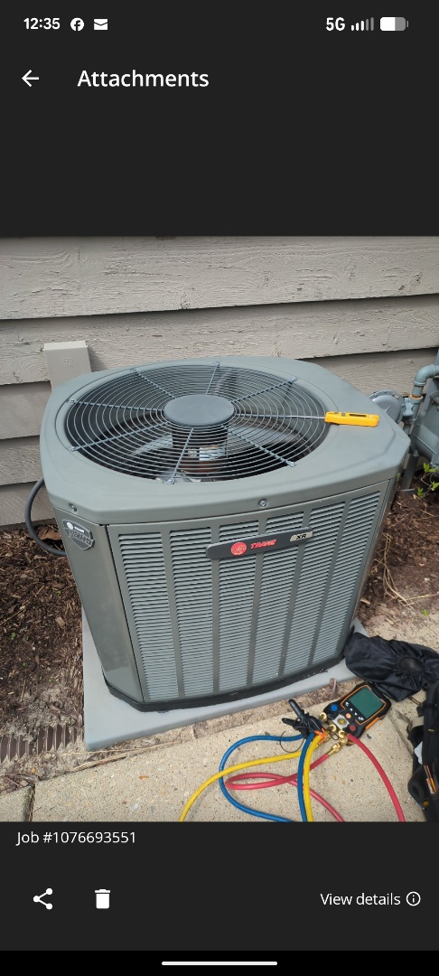 performing maintenance on a high efficiency Trane system recommend super duct cleaning 