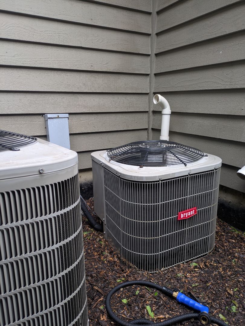 performing maintenance on two high efficiency Bryant system and changing filters 