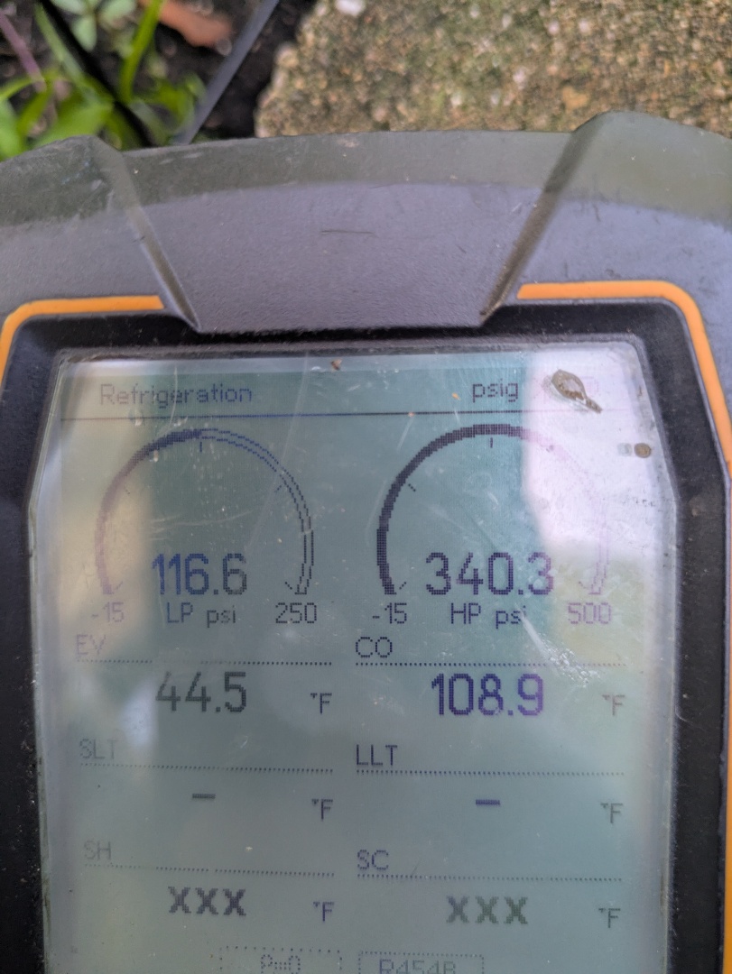 testing performance on a new high efficiency heat pump Bryant system 