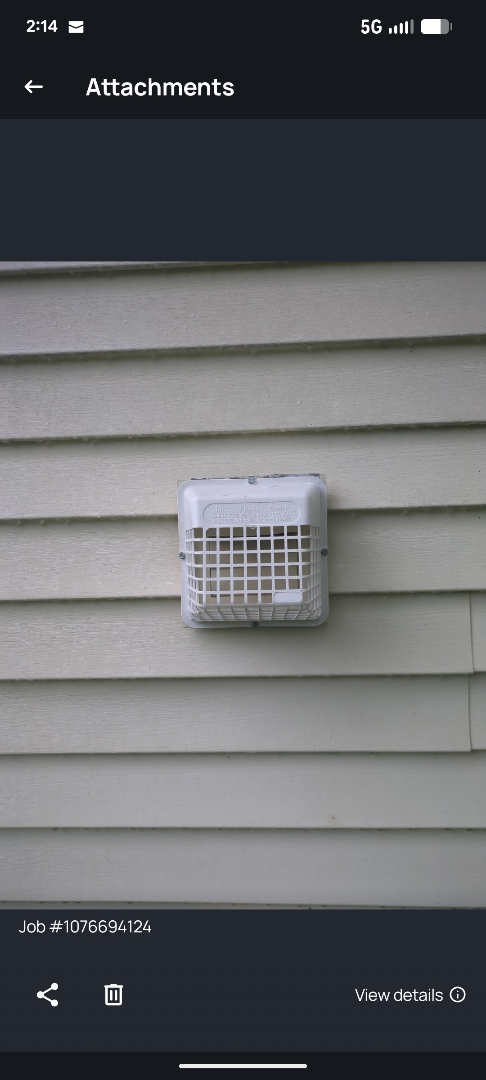 installing brand new pest guard on dryer vent