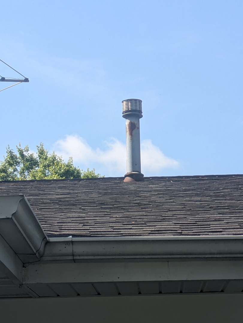 performing maintenance on air conditioner and giving price for replacement of B-vent 
