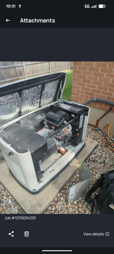 performing maintenance on a whole house generator and high efficiency Bryant system 