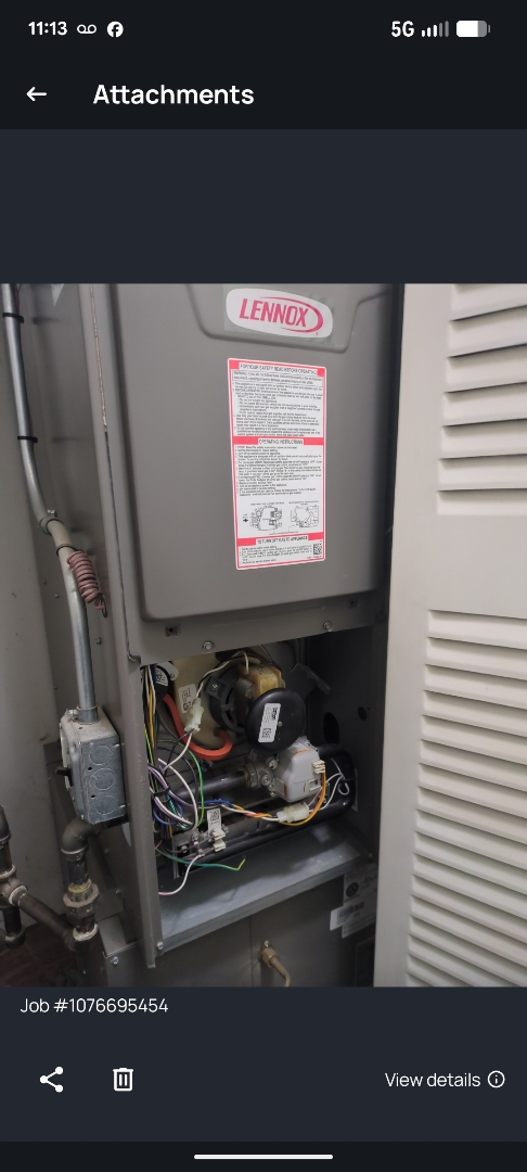 performing maintenance on a Lennox system also doing dryer vent cleaning 