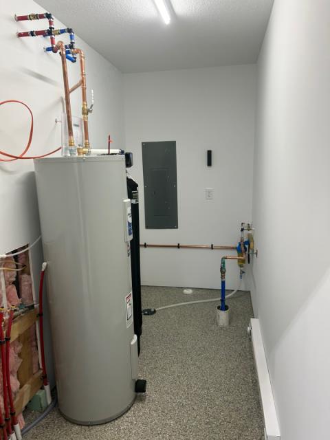 New construction plumbing and HVAC installation. From in-floor heating and plumbing fixtures to the water heater and mini split systems, our guys installed it all. A well thought out project executed perfectly!