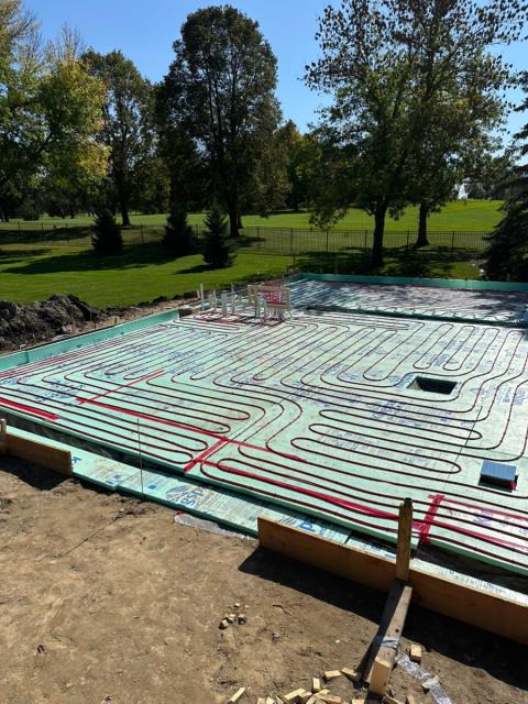 New construction plumbing and HVAC installation. From in-floor heating and plumbing fixtures to the water heater and mini split systems, our guys installed it all. A well thought out project executed perfectly!