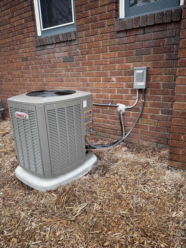 Successfully installed a new 2-ton Lennox air conditioning unit and evaporator coil according to Option 2 specifications. System was properly mounted on a concrete pad with all electrical connections completed through a new dedicated circuit. All necessary mechanical, electrical, and AC permits were secured prior to installation.